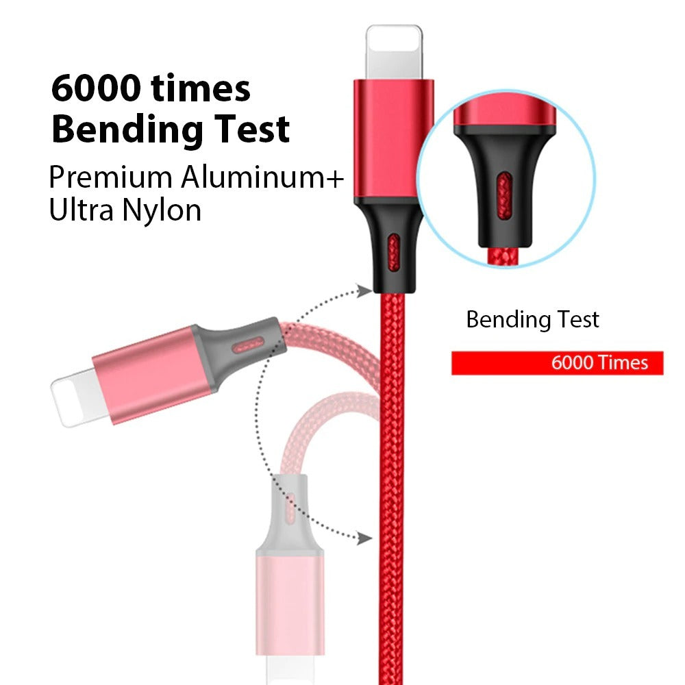 3-in-1 USB Kabel met Lightning, USB-C en Micro-USB - Best Solid Hardware